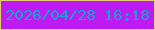 文字の大きさ：2、枠の色：e6c973、背景の色：be1bf3、文字の色：17a2d4 無料ブログパーツのブログ時計