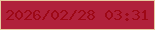 文字の大きさ：5、枠の色：e6caa0、背景の色：b0213b、文字の色：9e0816 無料ブログパーツのブログ時計