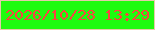 文字の大きさ：1、枠の色：e6caa9、背景の色：1ffb0f、文字の色：fa4341 無料ブログパーツのブログ時計