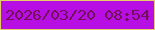 文字の大きさ：3、枠の色：e6cc69、背景の色：b70ee3、文字の色：720f57 無料ブログパーツのブログ時計