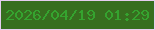文字の大きさ：1、枠の色：e6cdf0、背景の色：376e1f、文字の色：35a32f 無料ブログパーツのブログ時計