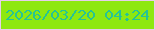 文字の大きさ：1、枠の色：e6cfea、背景の色：8ee810、文字の色：25c494 無料ブログパーツのブログ時計