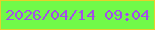 文字の大きさ：1、枠の色：e6d02b、背景の色：71fa49、文字の色：a34fe8 無料ブログパーツのブログ時計