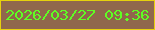 文字の大きさ：1、枠の色：e6d10d、背景の色：90674c、文字の色：5ffe23 無料ブログパーツのブログ時計