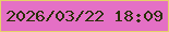 文字の大きさ：5、枠の色：e6d268、背景の色：e470c5、文字の色：292f03 無料ブログパーツのブログ時計