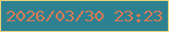 文字の大きさ：3、枠の色：e6d279、背景の色：2e8191、文字の色：d87a55 無料ブログパーツのブログ時計
