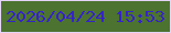 文字の大きさ：1、枠の色：e6d4f8、背景の色：4c732f、文字の色：3424c8 無料ブログパーツのブログ時計