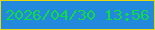 文字の大きさ：2、枠の色：e6d713、背景の色：2389dc、文字の色：10da46 無料ブログパーツのブログ時計