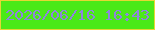 文字の大きさ：2、枠の色：e6d734、背景の色：4be918、文字の色：8e85de 無料ブログパーツのブログ時計