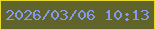 文字の大きさ：4、枠の色：e6d829、背景の色：60642b、文字の色：849af0 無料ブログパーツのブログ時計