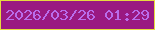 文字の大きさ：1、枠の色：e6db3f、背景の色：9a1981、文字の色：b96deb 無料ブログパーツのブログ時計