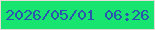 文字の大きさ：1、枠の色：e6dbd9、背景の色：17e570、文字の色：2b54ae 無料ブログパーツのブログ時計
