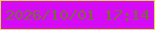 文字の大きさ：1、枠の色：e6dd3c、背景の色：d40bf4、文字の色：7d683f 無料ブログパーツのブログ時計