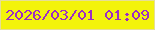 文字の大きさ：3、枠の色：e6de95、背景の色：f3f30b、文字の色：9c2dc3 無料ブログパーツのブログ時計