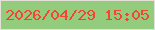 文字の大きさ：2、枠の色：e6e1d8、背景の色：94cc7e、文字の色：f24633 無料ブログパーツのブログ時計