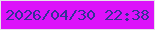文字の大きさ：5、枠の色：e6e2ea、背景の色：dc12fa、文字の色：343197 無料ブログパーツのブログ時計
