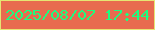 文字の大きさ：1、枠の色：e6e673、背景の色：e86b4f、文字の色：1dfd7f 無料ブログパーツのブログ時計
