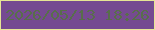 文字の大きさ：5、枠の色：e6e695、背景の色：754a91、文字の色：586e4b 無料ブログパーツのブログ時計
