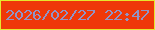 文字の大きさ：3、枠の色：e6e72e、背景の色：ef3809、文字の色：9094c8 無料ブログパーツのブログ時計