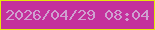 文字の大きさ：5、枠の色：e6e809、背景の色：c4319c、文字の色：cfa0d0 無料ブログパーツのブログ時計