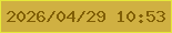 文字の大きさ：3、枠の色：e6e93a、背景の色：d0b042、文字の色：815f06 無料ブログパーツのブログ時計