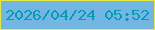 文字の大きさ：2、枠の色：e6e943、背景の色：73b6e2、文字の色：0898ba 無料ブログパーツのブログ時計