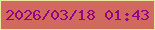 文字の大きさ：2、枠の色：e6e997、背景の色：d16a5e、文字の色：960282 無料ブログパーツのブログ時計