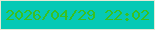 文字の大きさ：5、枠の色：e6e9d6、背景の色：06c9b5、文字の色：38c120 無料ブログパーツのブログ時計
