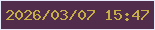 文字の大きさ：3、枠の色：e6e9f9、背景の色：512d4b、文字の色：c6ae46 無料ブログパーツのブログ時計