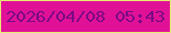 文字の大きさ：3、枠の色：e6ea72、背景の色：e11197、文字の色：790b84 無料ブログパーツのブログ時計