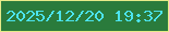 文字の大きさ：1、枠の色：e6ea89、背景の色：2a7b3c、文字の色：4ce4ee 無料ブログパーツのブログ時計