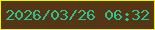文字の大きさ：3、枠の色：e6ef2e、背景の色：543516、文字の色：30c089 無料ブログパーツのブログ時計