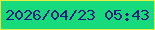 文字の大きさ：4、枠の色：e6ef40、背景の色：16da7b、文字の色：141f7e 無料ブログパーツのブログ時計