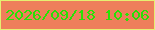 文字の大きさ：3、枠の色：e6ef71、背景の色：ee7e5b、文字の色：27e205 無料ブログパーツのブログ時計