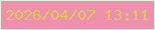文字の大きさ：4、枠の色：e6f0df、背景の色：ef90af、文字の色：dbc959 無料ブログパーツのブログ時計
