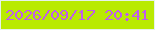 文字の大きさ：3、枠の色：e6f2ec、背景の色：b9ea02、文字の色：c05deb 無料ブログパーツのブログ時計