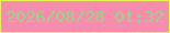 文字の大きさ：2、枠の色：e6f353、背景の色：f68dae、文字の色：9bd483 無料ブログパーツのブログ時計