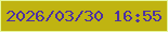 文字の大きさ：4、枠の色：e6f79e、背景の色：c0b411、文字の色：4c30a2 無料ブログパーツのブログ時計