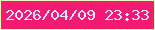 文字の大きさ：3、枠の色：e6f7b9、背景の色：f31a72、文字の色：ede6fc 無料ブログパーツのブログ時計