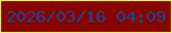 文字の大きさ：1、枠の色：e6f865、背景の色：870401、文字の色：194792 無料ブログパーツのブログ時計