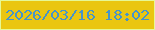 文字の大きさ：1、枠の色：e6f896、背景の色：eac611、文字の色：4694c9 無料ブログパーツのブログ時計