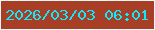 文字の大きさ：1、枠の色：e6faf7、背景の色：a83e26、文字の色：0ee9fc 無料ブログパーツのブログ時計