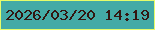 文字の大きさ：4、枠の色：e6fb6a、背景の色：44aaa6、文字の色：331611 無料ブログパーツのブログ時計