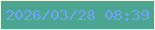 文字の大きさ：2、枠の色：e6feec、背景の色：4ca591、文字の色：70a4f5 無料ブログパーツのブログ時計