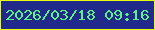 文字の大きさ：4、枠の色：e6ff04、背景の色：21298a、文字の色：5ef483 無料ブログパーツのブログ時計