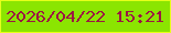 文字の大きさ：4、枠の色：e6ff1a、背景の色：8be501、文字の色：9c1643 無料ブログパーツのブログ時計