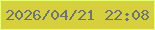 文字の大きさ：2、枠の色：e6ff71、背景の色：d6d03d、文字の色：6d7479 無料ブログパーツのブログ時計
