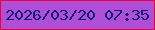 文字の大きさ：1、枠の色：e7023b、背景の色：b04ed7、文字の色：0e2073 無料ブログパーツのブログ時計