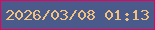 文字の大きさ：4、枠の色：e7025c、背景の色：495a8b、文字の色：f1c27d 無料ブログパーツのブログ時計