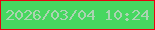 文字の大きさ：1、枠の色：e7030f、背景の色：47d760、文字の色：abd4b1 無料ブログパーツのブログ時計